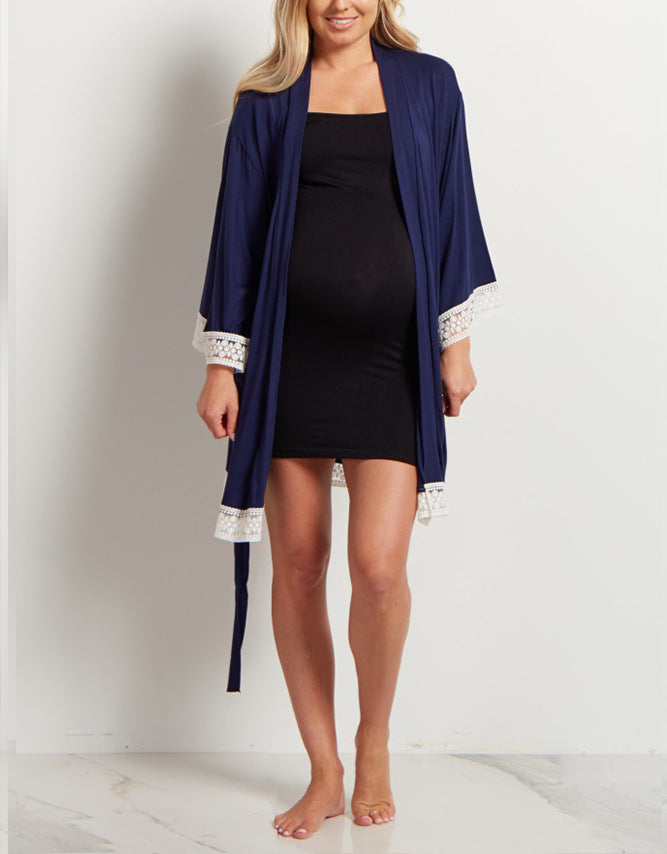 Pure Color Maternity Dress Casual Outfit