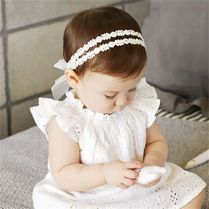 Baby Girls Bow Knot Lace Floral Headband Hair Accessories