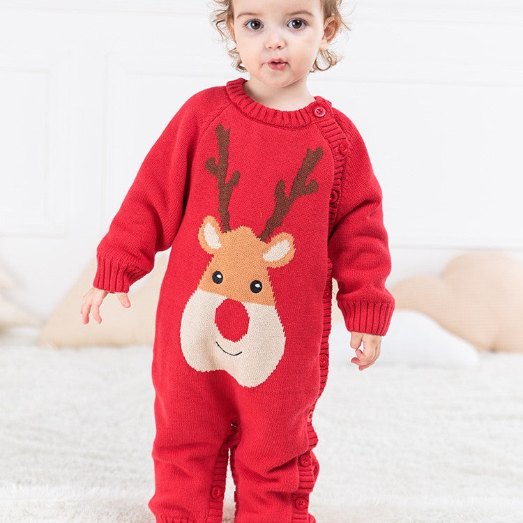 Thickened Newborn Baby Crawling Suit Harness Outfit