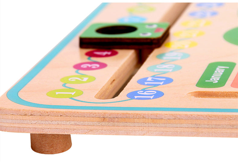 Montessori Wooden Weather Season Calendar Clock Time Learning Educational Preschool Toy