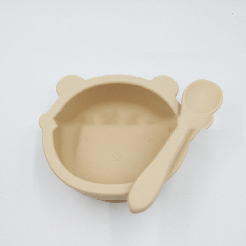 Suction Cup Bear Silicone Baby Feeding Bowl Anti Fall Tableware