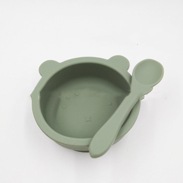 Suction Cup Bear Silicone Baby Feeding Bowl Anti Fall Tableware