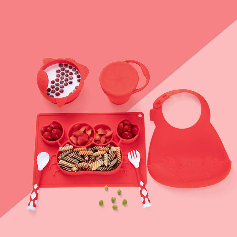 Baby Feeding Tableware Set Silicone Dining Set