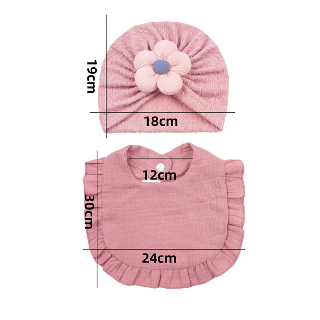 Newborn Baby Hat And Bib Set Muslin Cotton Drool Accessories