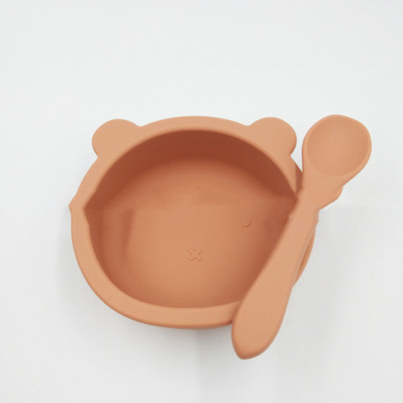 Suction Cup Bear Silicone Baby Feeding Bowl Anti Fall Tableware