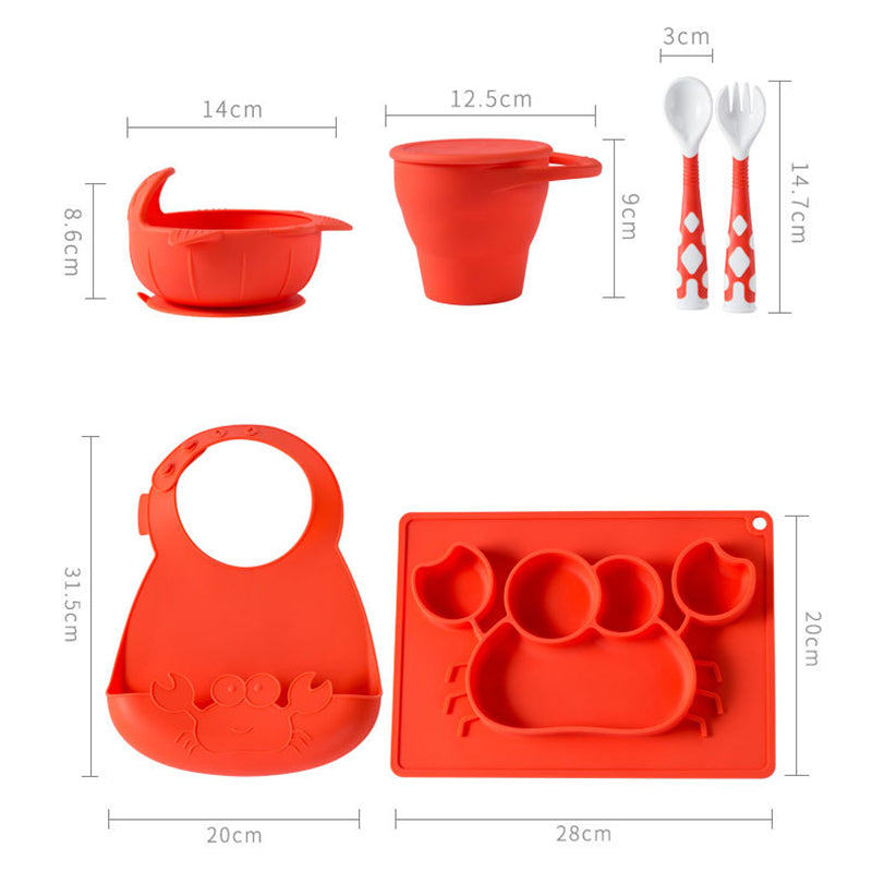 Baby Feeding Tableware Set Silicone Dining Set