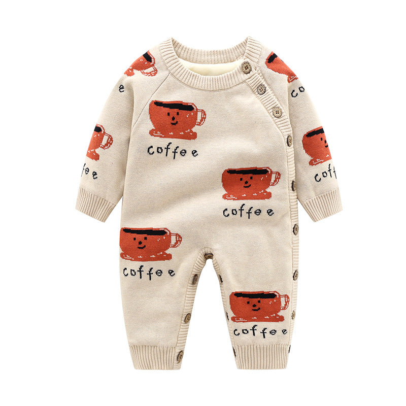 Thickened Newborn Baby Crawling Suit Harness Outfit