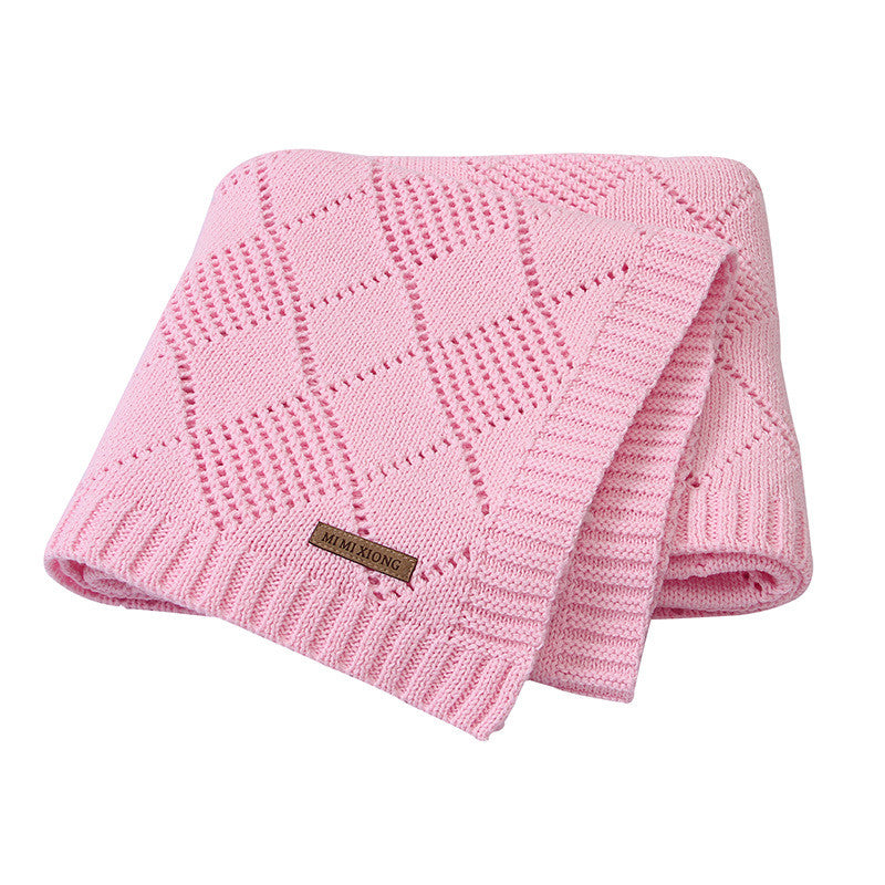Solid Color Knitted Baby Blanket Soft Quilt Cover