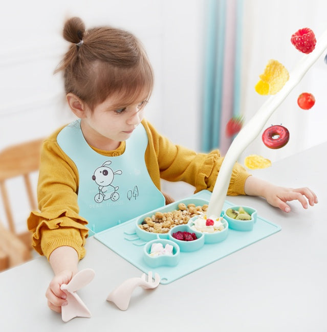 Silicone Baby Suction Bowl Cartoon Learning Feeding Dish