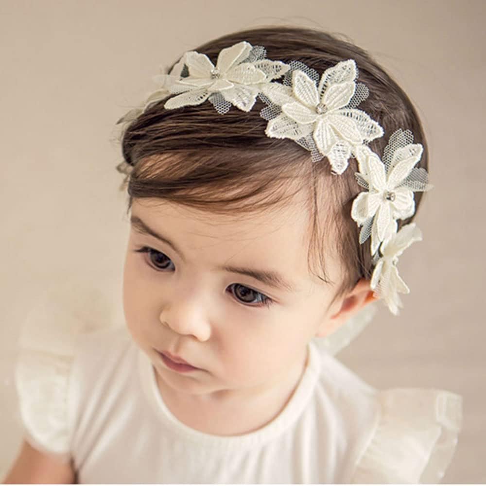 Baby Girls Bow Knot Lace Floral Headband Hair Accessories