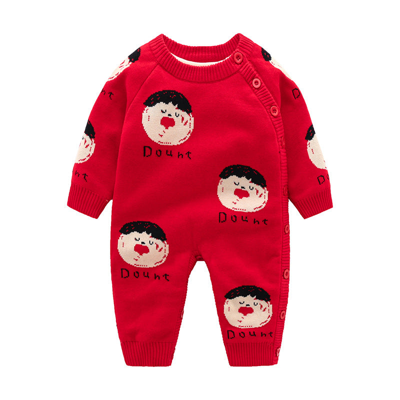 Thickened Newborn Baby Crawling Suit Harness Outfit
