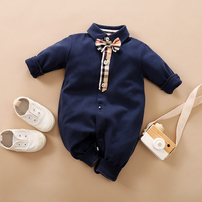 Gentleman Long Sleeve Baby Romper Formal Style Outfit