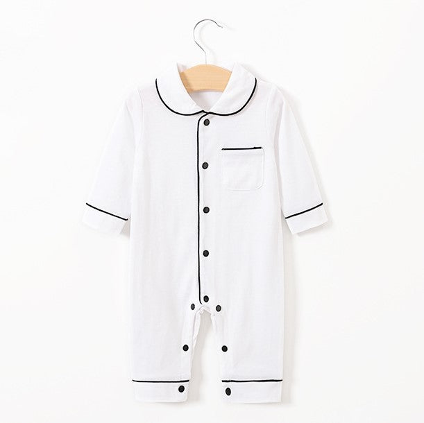 Solid Color Baby Pajamas Onesie Kids Sleepwear Outfit