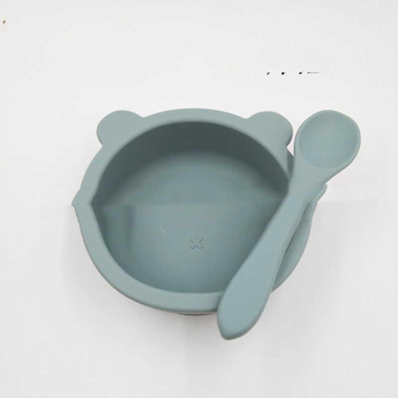 Suction Cup Bear Silicone Baby Feeding Bowl Anti Fall Tableware