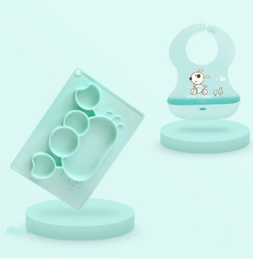 Silicone Baby Suction Bowl Cartoon Learning Feeding Dish