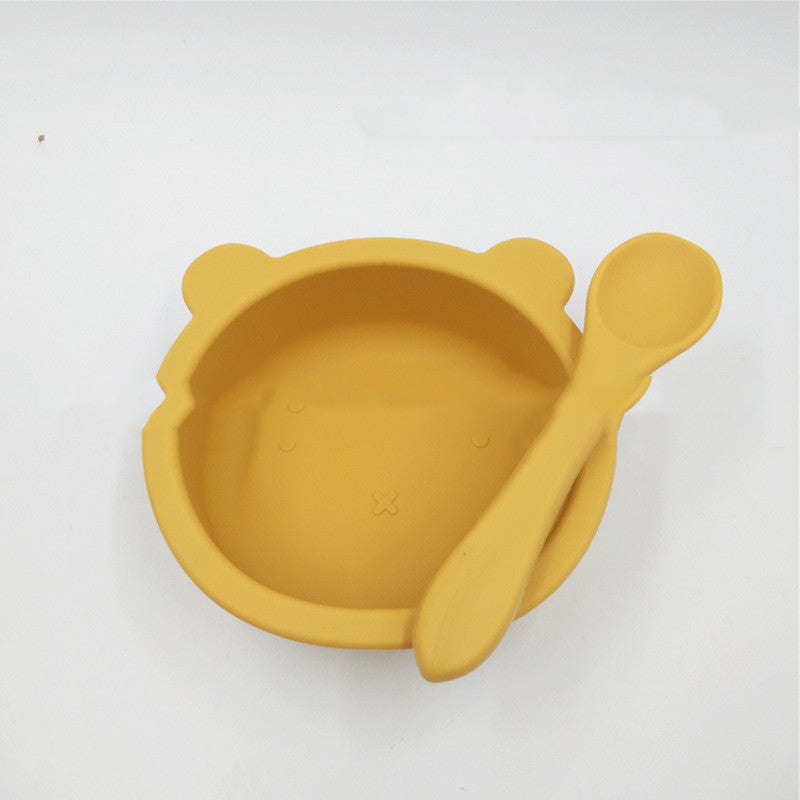 Suction Cup Bear Silicone Baby Feeding Bowl Anti Fall Tableware