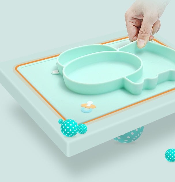Silicone Baby Suction Bowl Cartoon Learning Feeding Dish