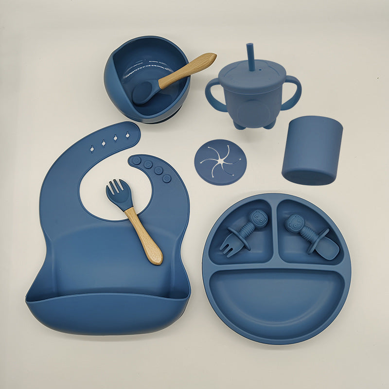 Silicone Baby Feeding Tableware Learning Complementary Food Set
