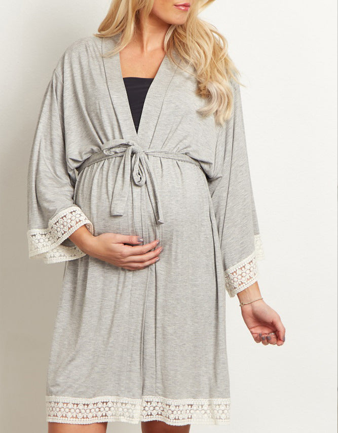 Pure Color Maternity Dress Casual Outfit