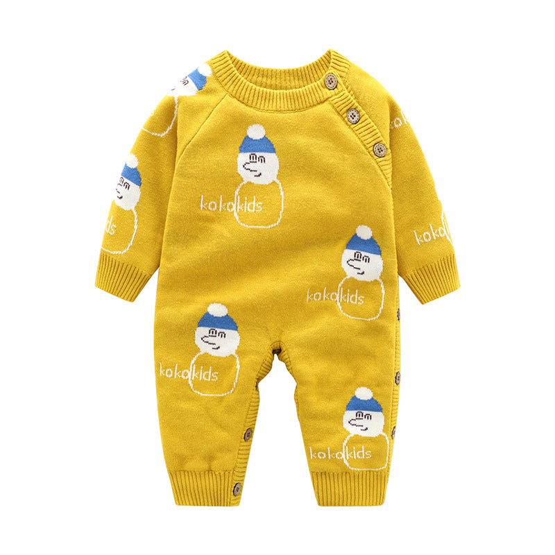 Thickened Newborn Baby Crawling Suit Harness Outfit