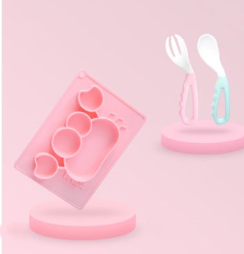 Silicone Baby Suction Bowl Cartoon Learning Feeding Dish