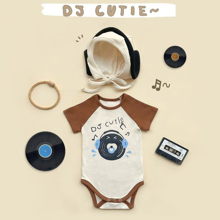Little DJ Print Baby Romper Cute Modeling Bodysuit