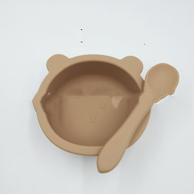 Suction Cup Bear Silicone Baby Feeding Bowl Anti Fall Tableware