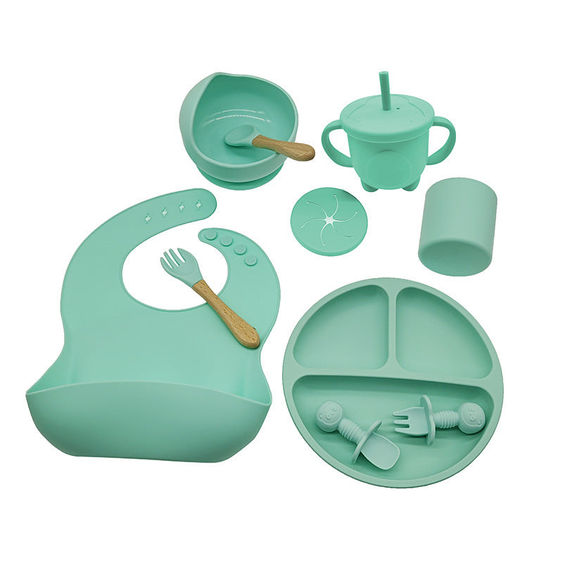 Silicone Baby Feeding Tableware Learning Complementary Food Set