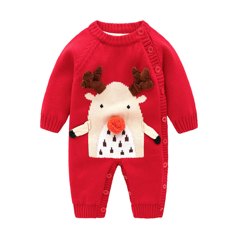 Thickened Newborn Baby Crawling Suit Harness Outfit