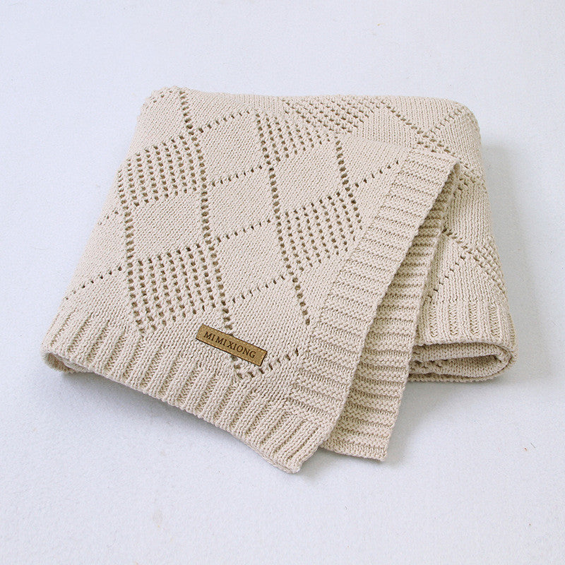 Solid Color Knitted Baby Blanket Soft Quilt Cover