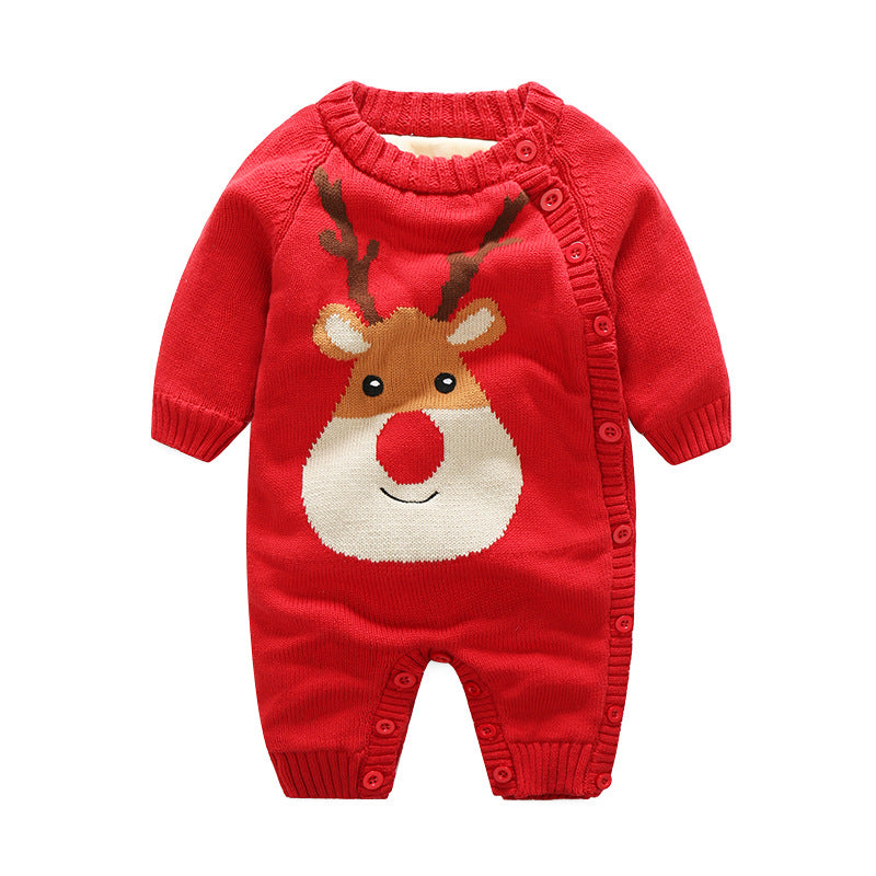 Thickened Newborn Baby Crawling Suit Harness Outfit