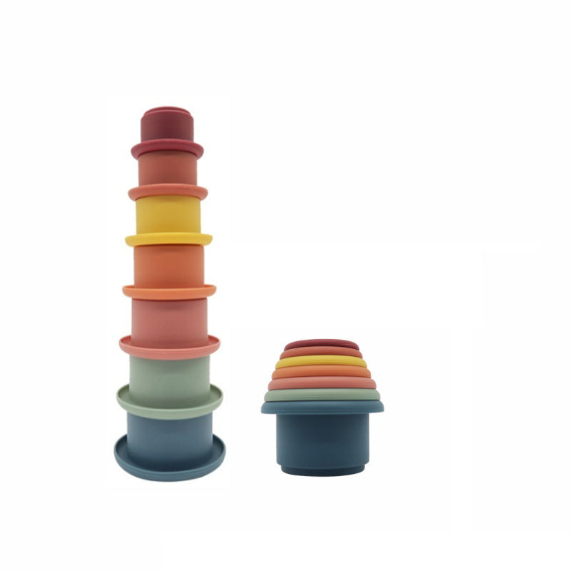 Silicone Baby Stacking Cups Jenga Interactive Educational Toy