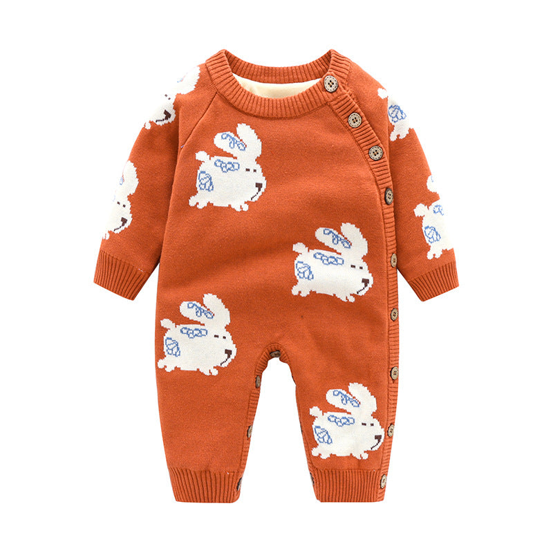 Thickened Newborn Baby Crawling Suit Harness Outfit