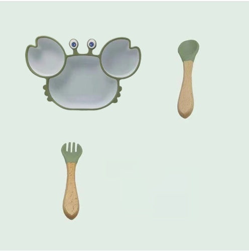 Silicone Baby Non Slip Feeding Plate And Bowl Set