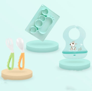 Silicone Baby Suction Bowl Cartoon Learning Feeding Dish