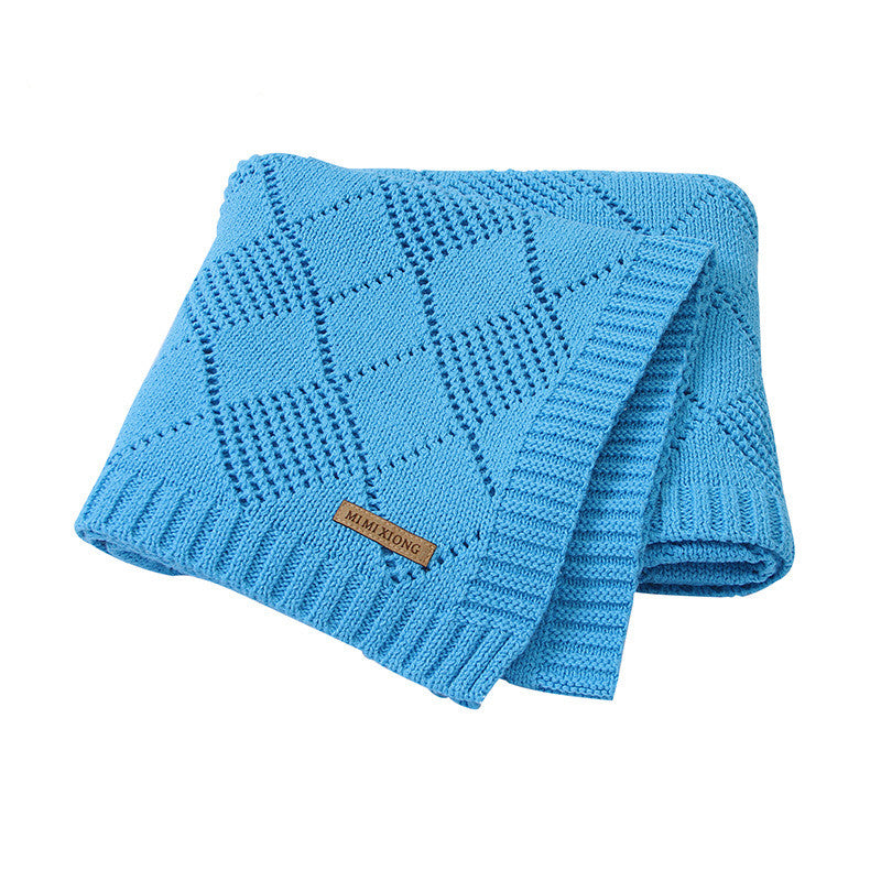 Solid Color Knitted Baby Blanket Soft Quilt Cover