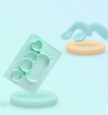 Silicone Baby Suction Bowl Cartoon Learning Feeding Dish