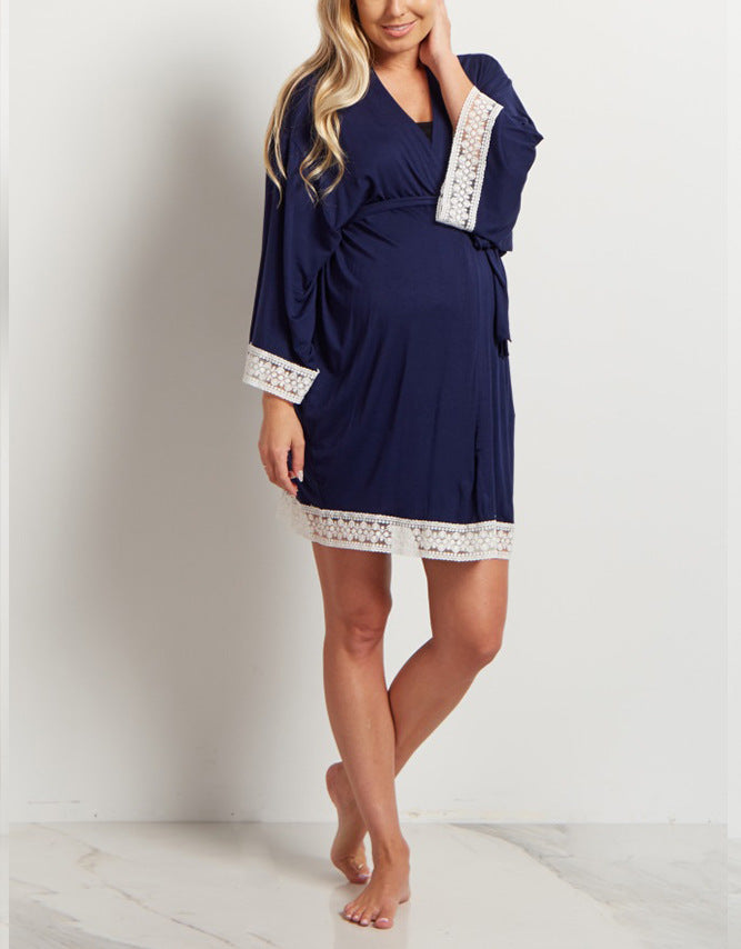 Pure Color Maternity Dress Casual Outfit