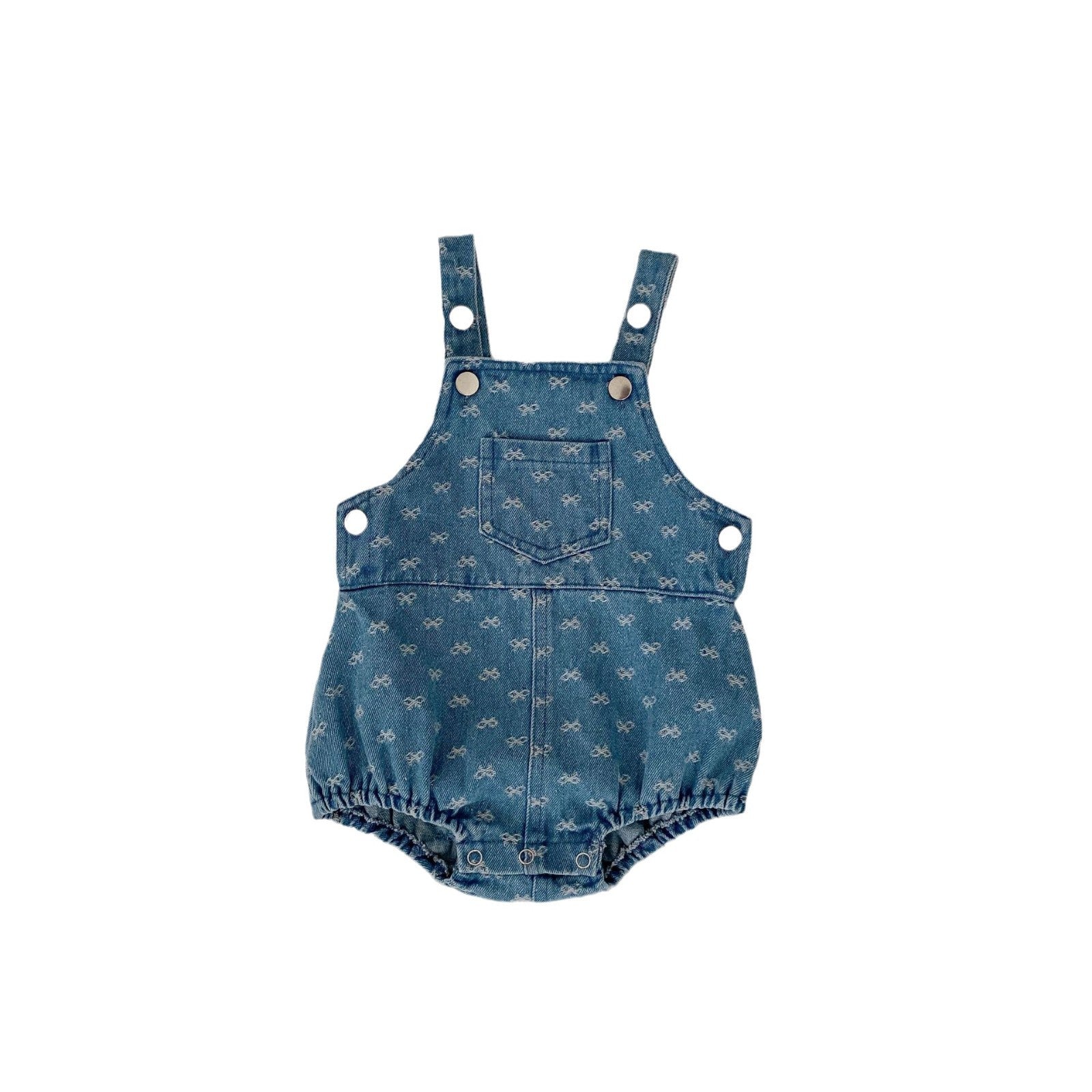 Baby Strap Denim Bow Jacquard Strap Triangle Rompers