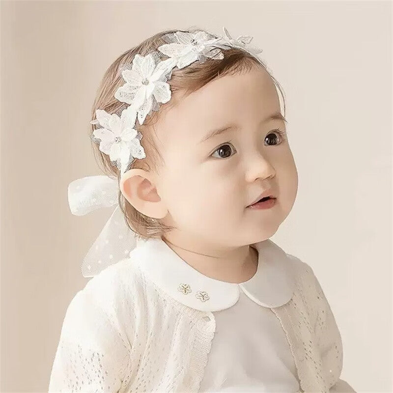 Baby Girls Bow Knot Lace Floral Headband Hair Accessories