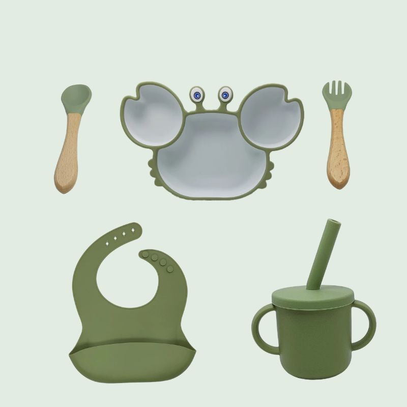Silicone Baby Non Slip Feeding Plate And Bowl Set