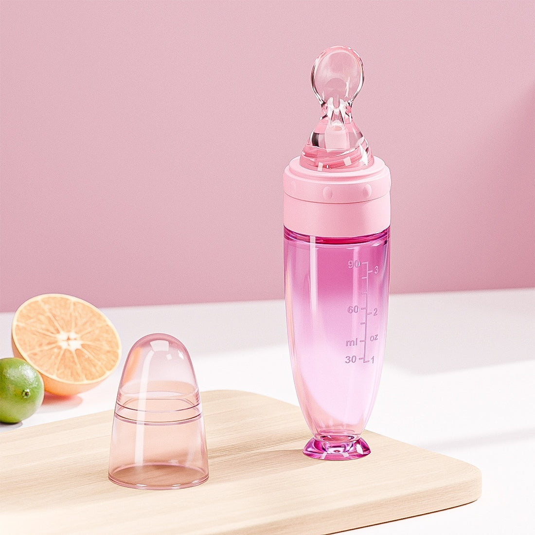 Silicone Squeeze Spoon Baby Food Porridge Feeding Tool