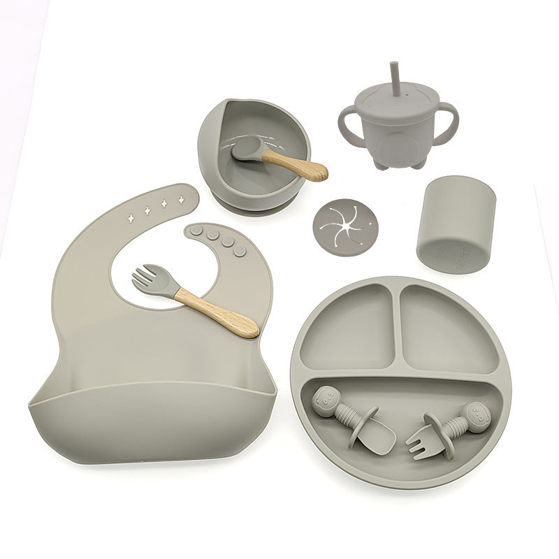 Silicone Baby Feeding Tableware Learning Complementary Food Set