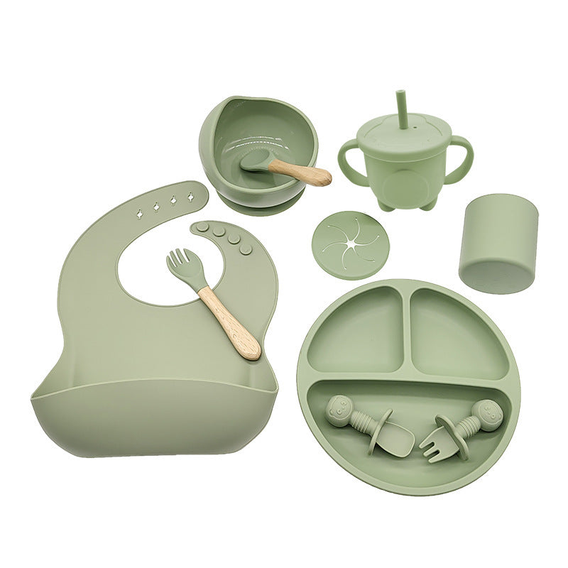 Silicone Baby Feeding Tableware Learning Complementary Food Set