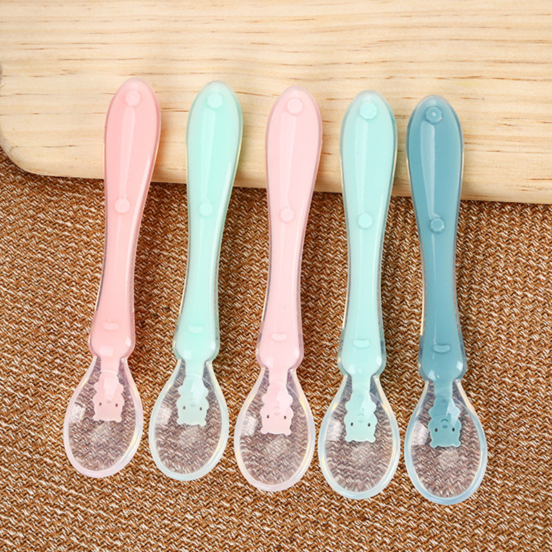 Silicone Baby Feeding Spoon Water Soup Tableware