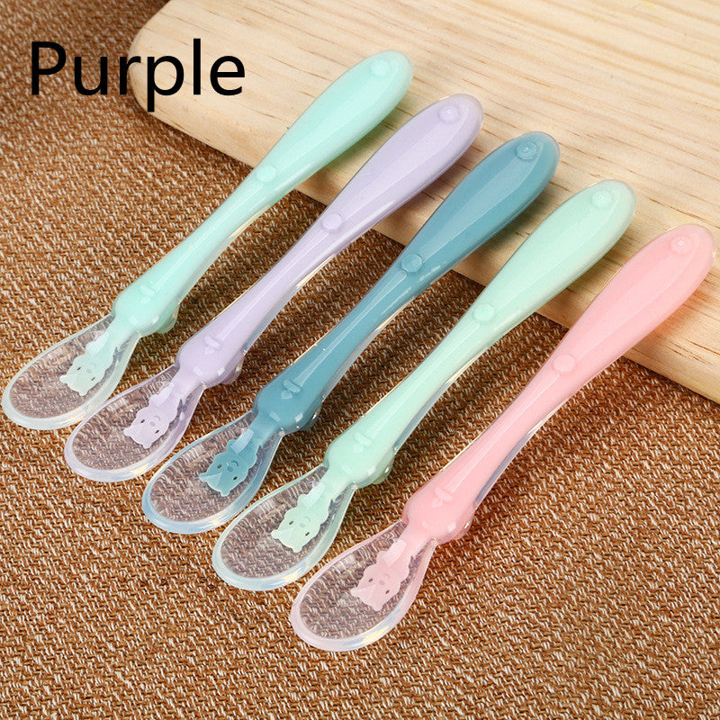 Silicone Baby Feeding Spoon Water Soup Tableware