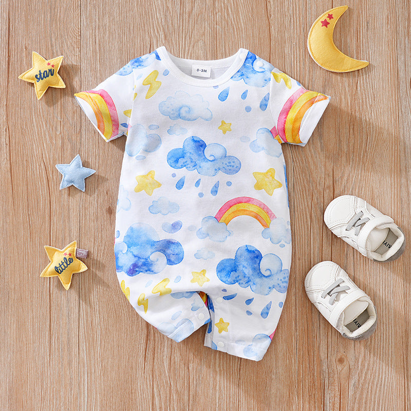 Summer Baby Girl Short Sleeve Jumpsuit Romper Outfit