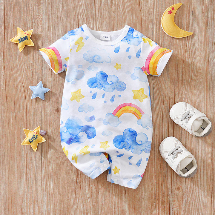 Summer Baby Girl Short Sleeve Jumpsuit Romper Outfit