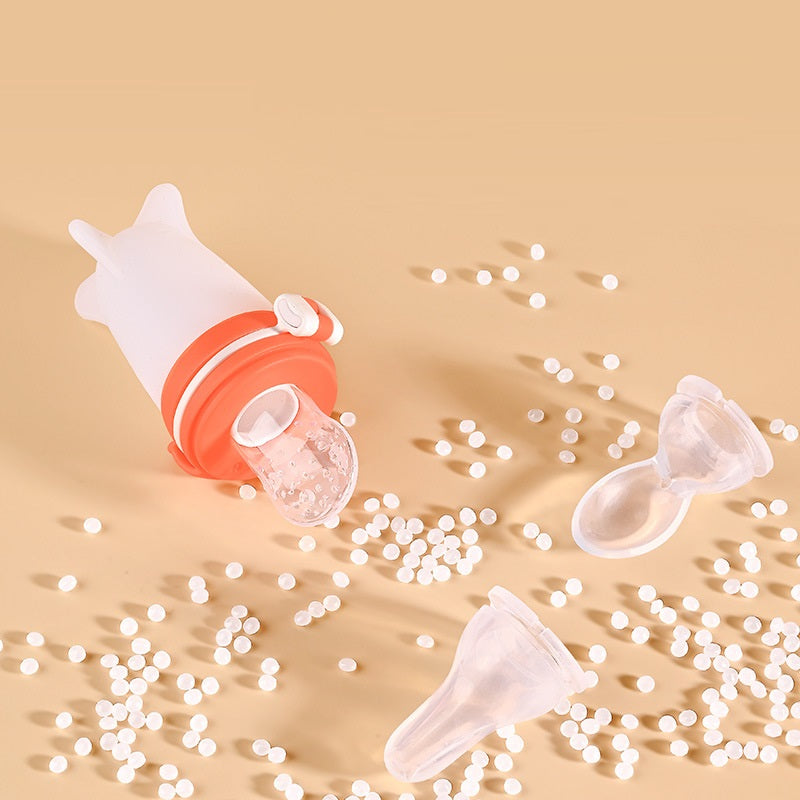 Squeeze Feeding Silicone Baby Food Bottle Solid Food Dispenser