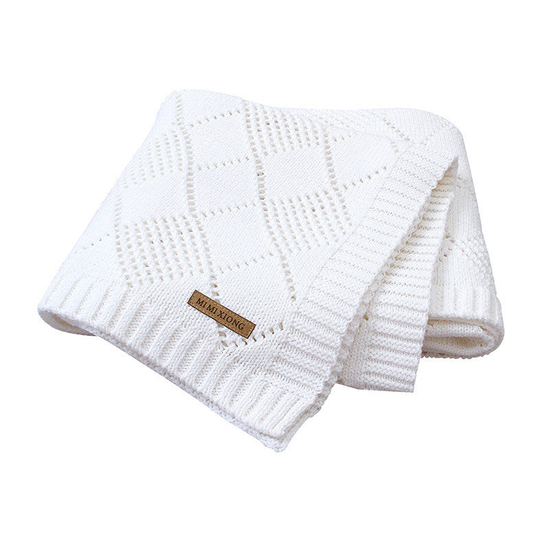 Solid Color Knitted Baby Blanket Soft Quilt Cover